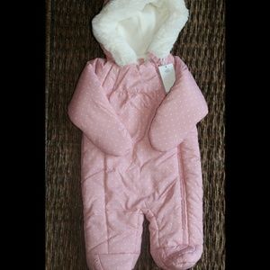 PRIMARK Baby girl pink polka dot bunting snowsuit coverall